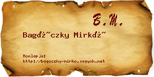 Bagóczky Mirkó névjegykártya